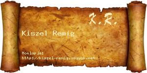 Kiszel Remig névjegykártya